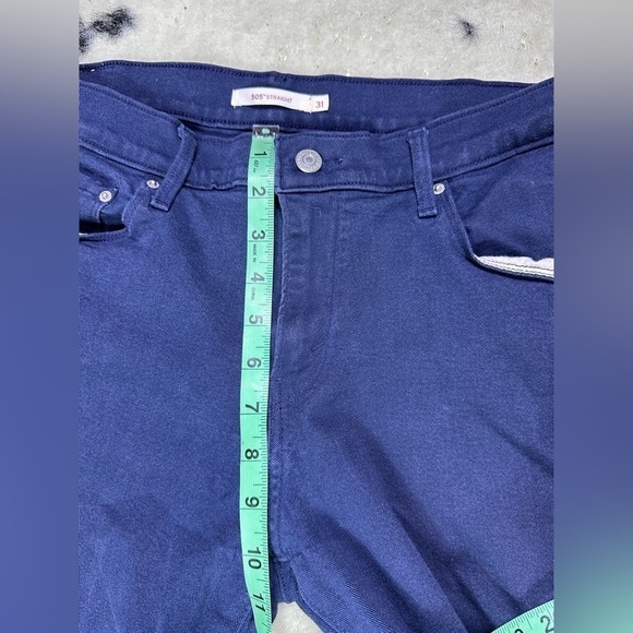 Levi’s 505 Blue Straight Leg Mid Rise Stretch Denim Jeans Size 31 - Picture 9 of 9